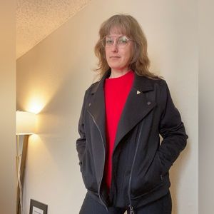 Target JoyLab Neoprene Scuba “leather jacket” style zip up